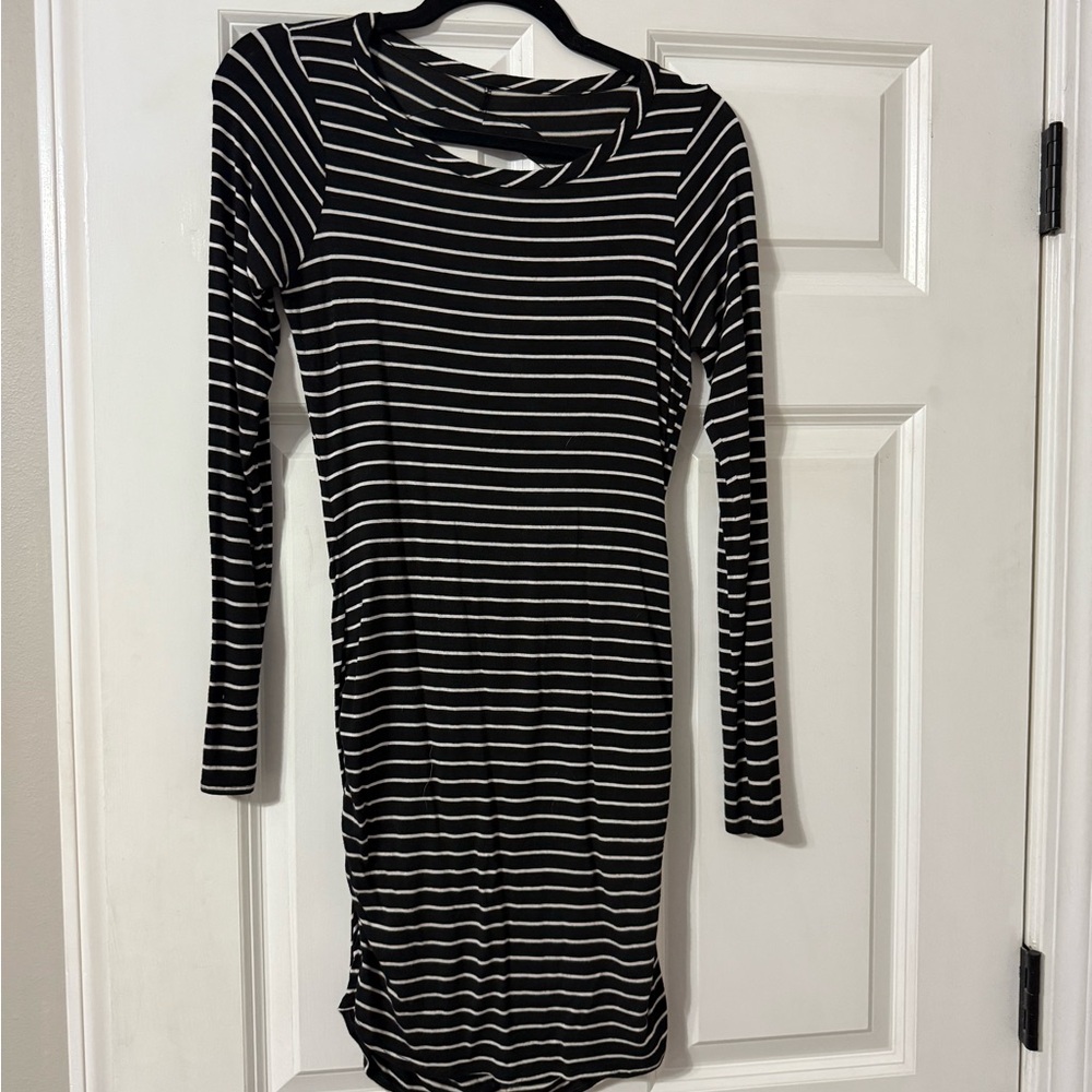 Black and White Striped Dress